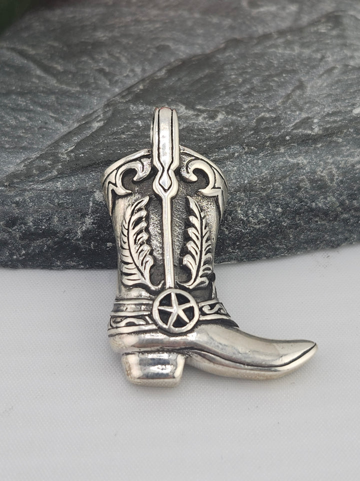 Designer SOMS 925 Sterling Silver Boot Pendant
