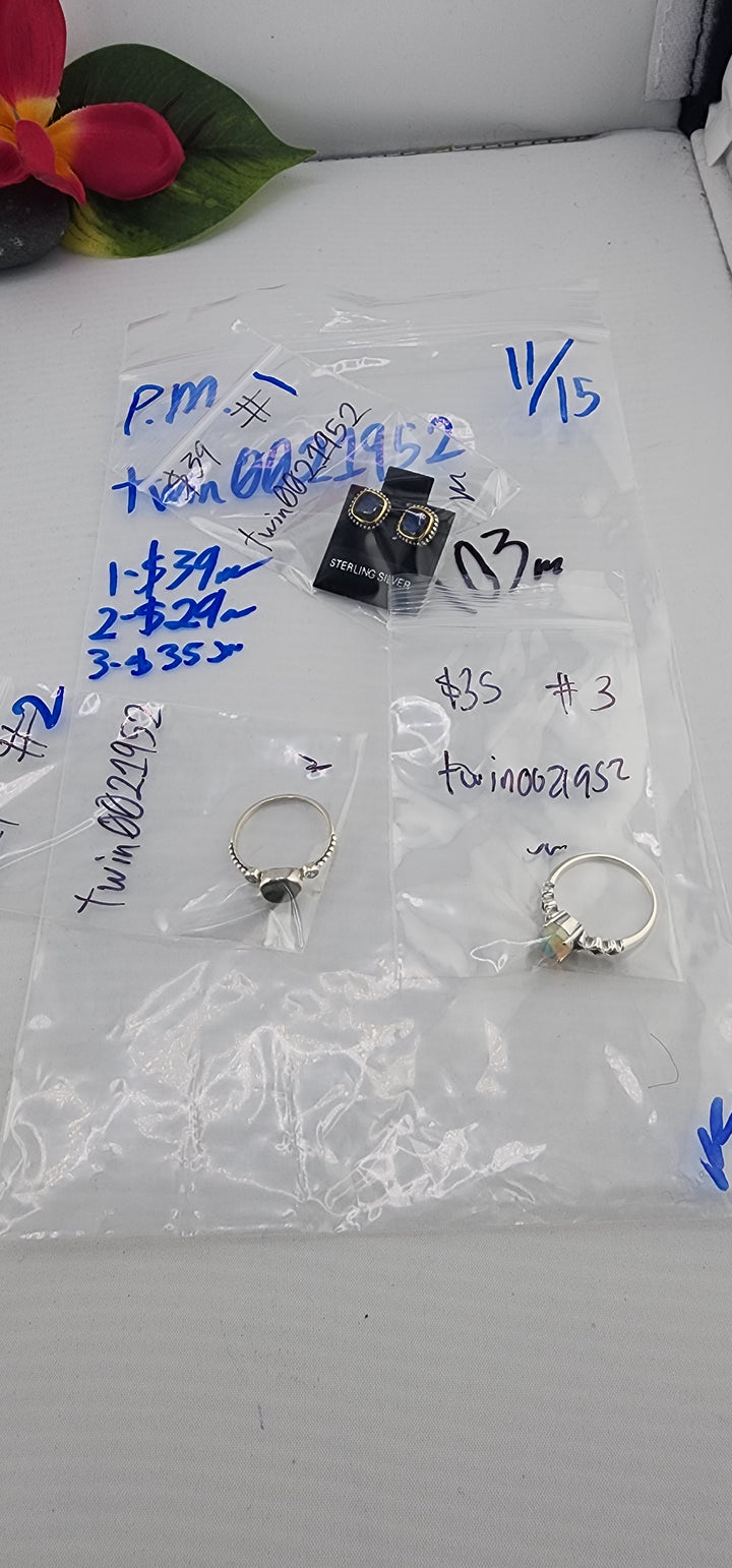 PM SHOW 48HR - RESERVED FOR: twin0021952 - 11/15/2025 tiktok Live Show - 3 Sterling Silver Items