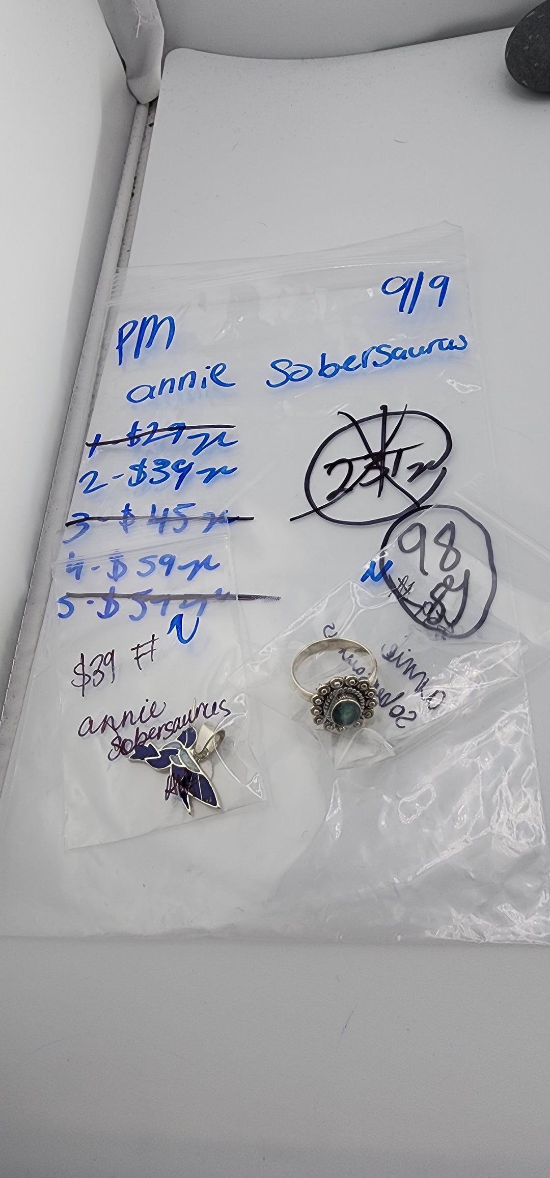 PM SHOW 48HR - RESERVED FOR: annie sobersaurus - 9/9/2025 FL tiktok Live Show - 2 Sterling Silver Items