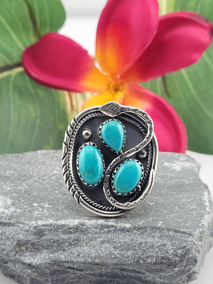 Turquoise Snake Ring Size 7