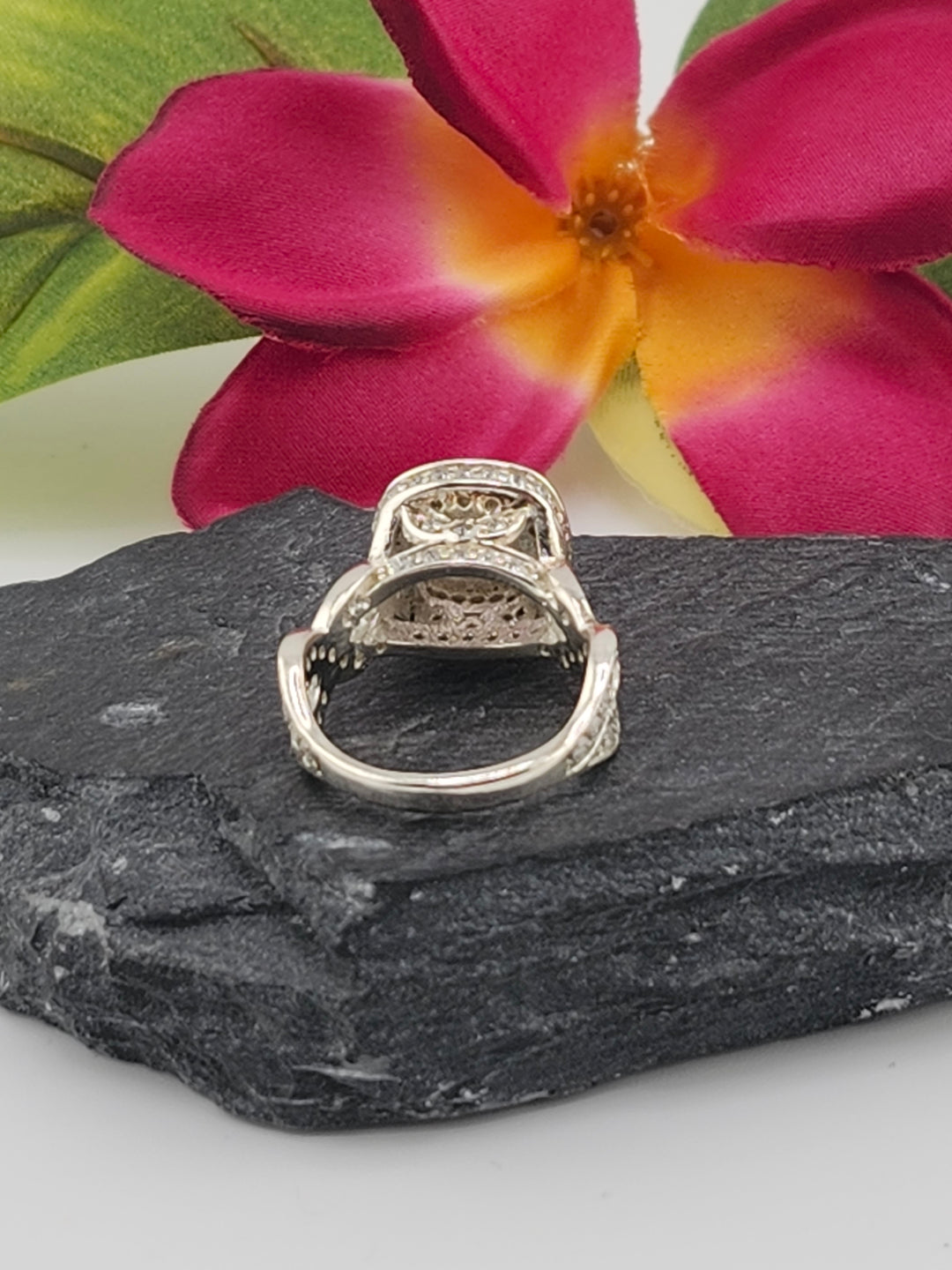 Ametrine and 925 Sterling Silver Ring w/ cz