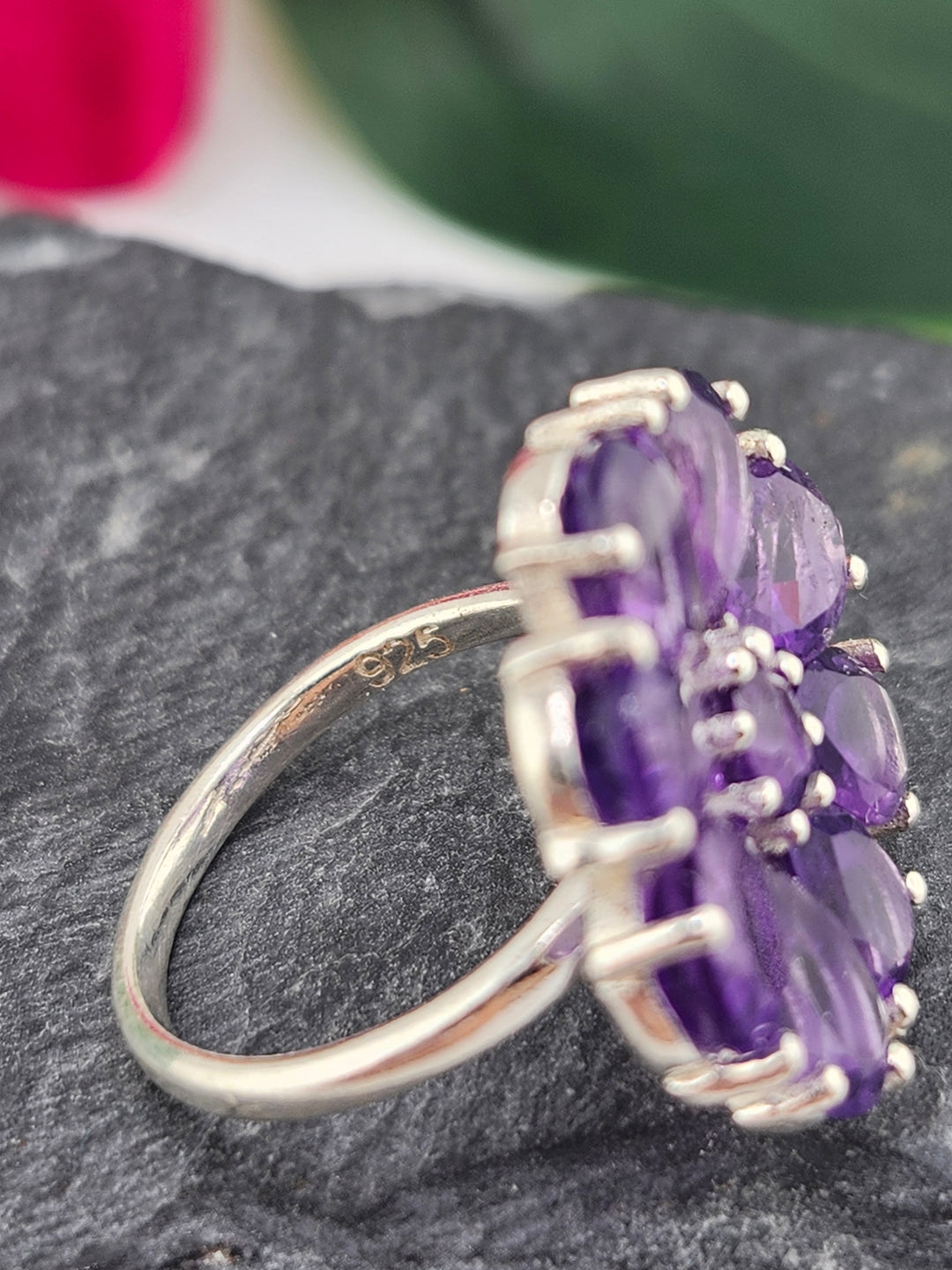Amethyst Flower Ring Size 5