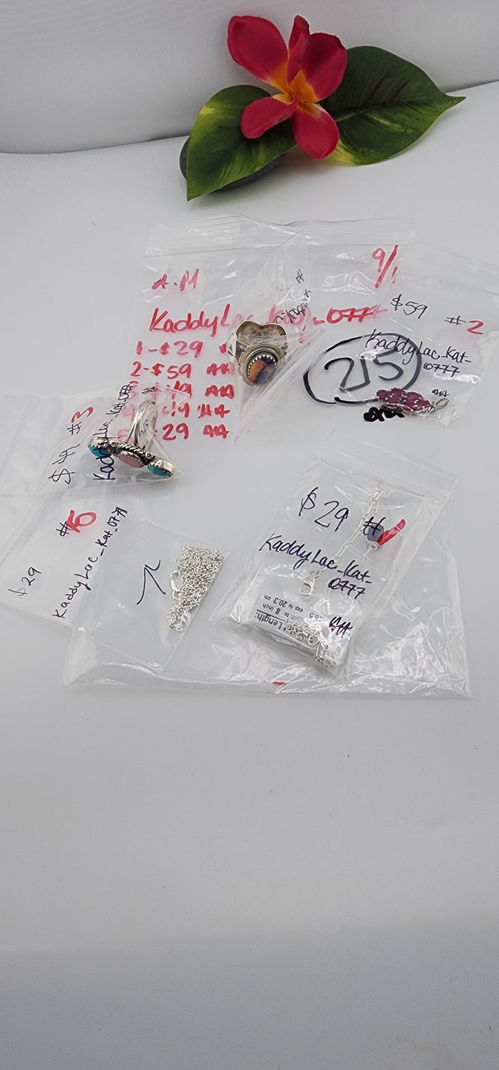 AM SHOW 48HR - RESERVED FOR: kaddylac_kat_0777 - 9/1/2025 FL tiktok Live Show - 5 Sterling Silver Items