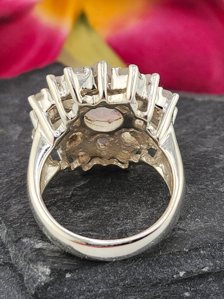 Cluster Moonstone Ring Size 6