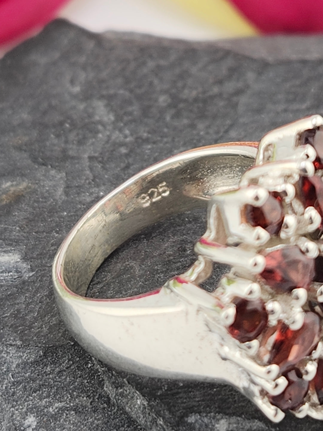Cluster Garnet Ring Size 6