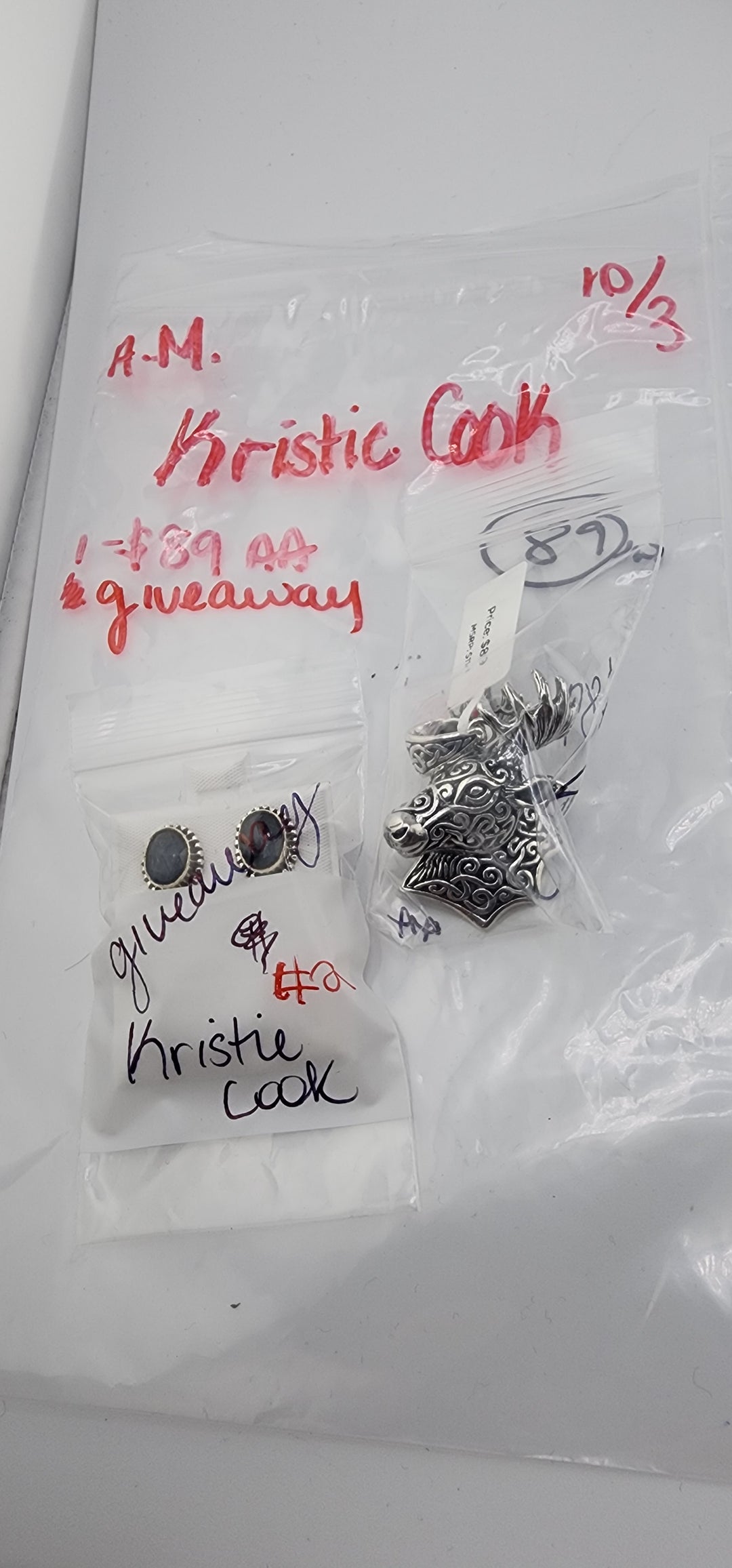 AM SHOW 48HR RESERVED FOR:  Kristie Cook- 10/3/2025 FL tiktok Live Show -2 Sterling Silver Items
