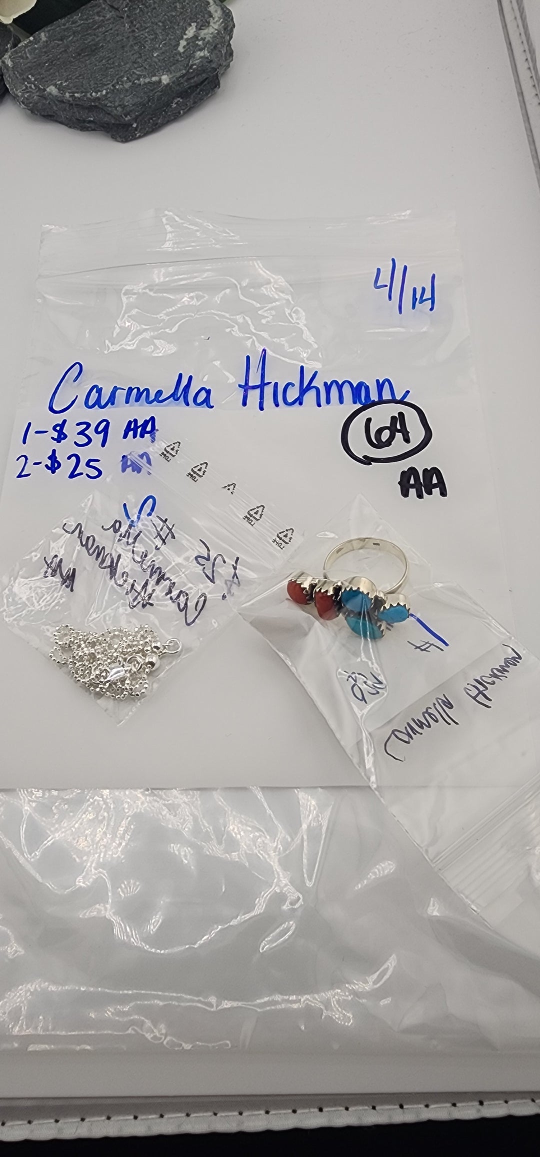 RESERVED FOR: Carmella Hickman- 4/14/2025 tiktok Live Show - 2 Sterling Silver Items
