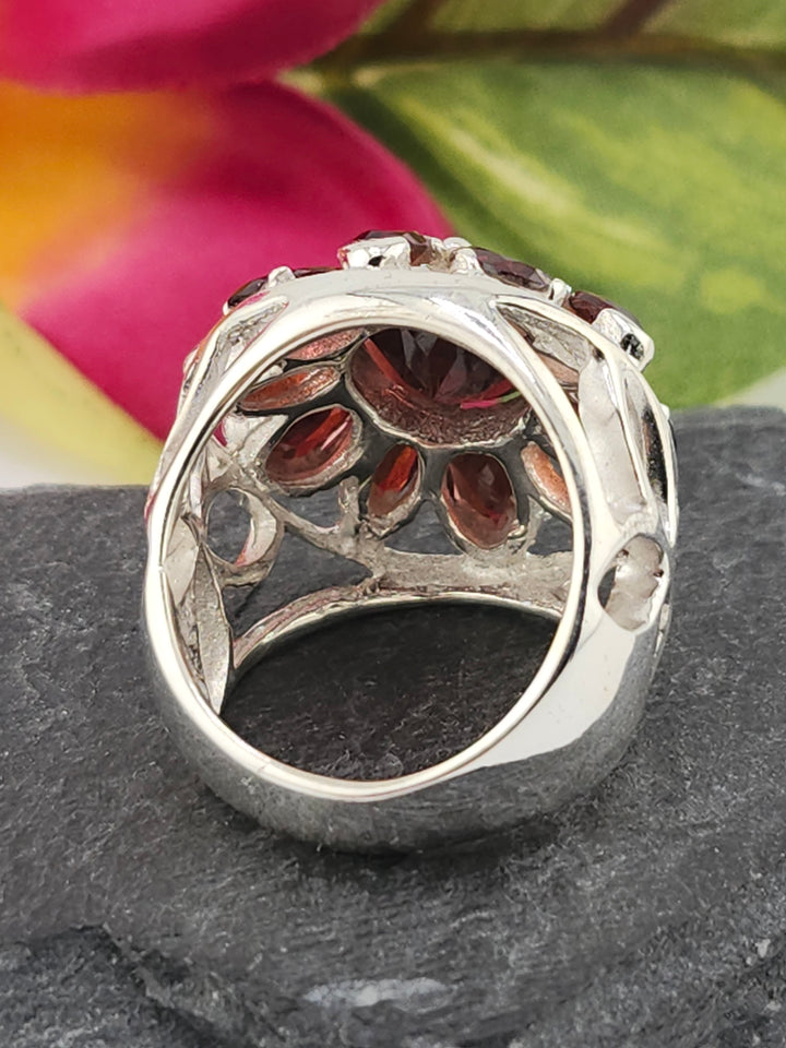 Cluster Garnet Ring Size 7