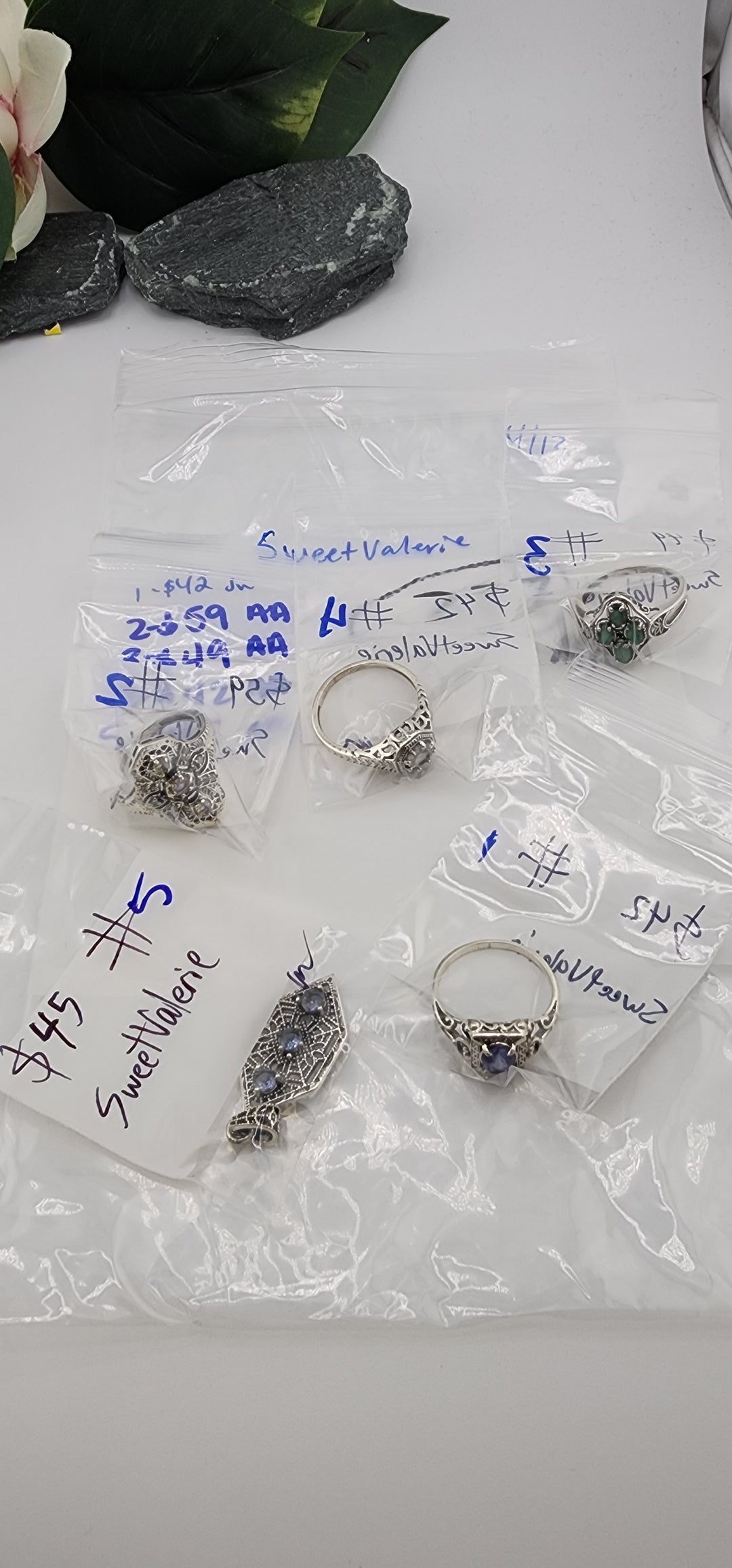 RESERVED FOR: SweetValerie- 4/12/2025 tiktok Live Show - 5 Sterling Silver Items
