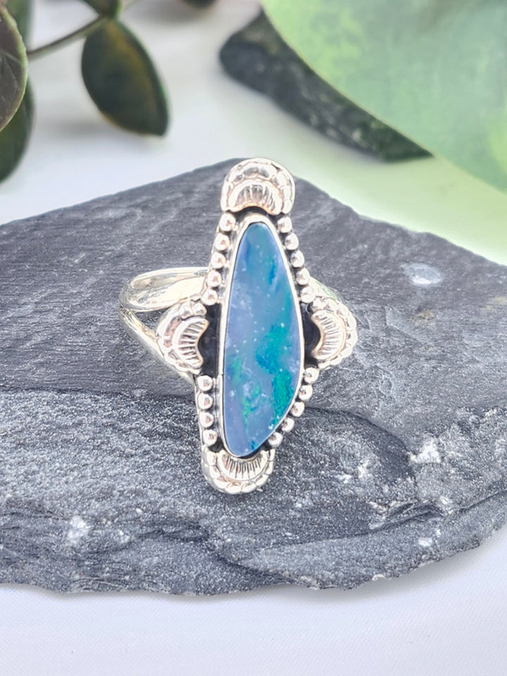 Australian Opal Doublet and 925 Sterling Silver Ring - Size 9.5