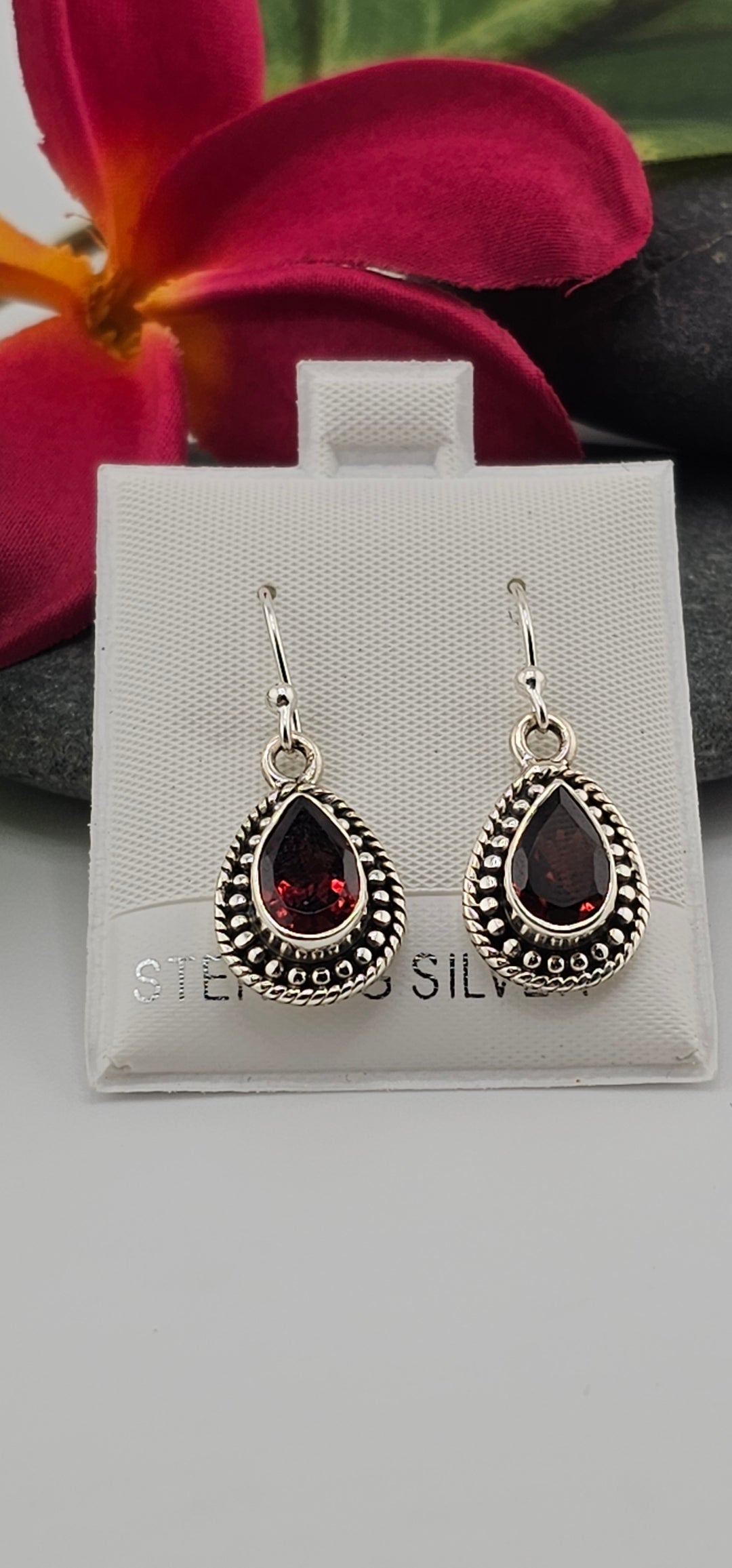 Garnet Dangle Earrings