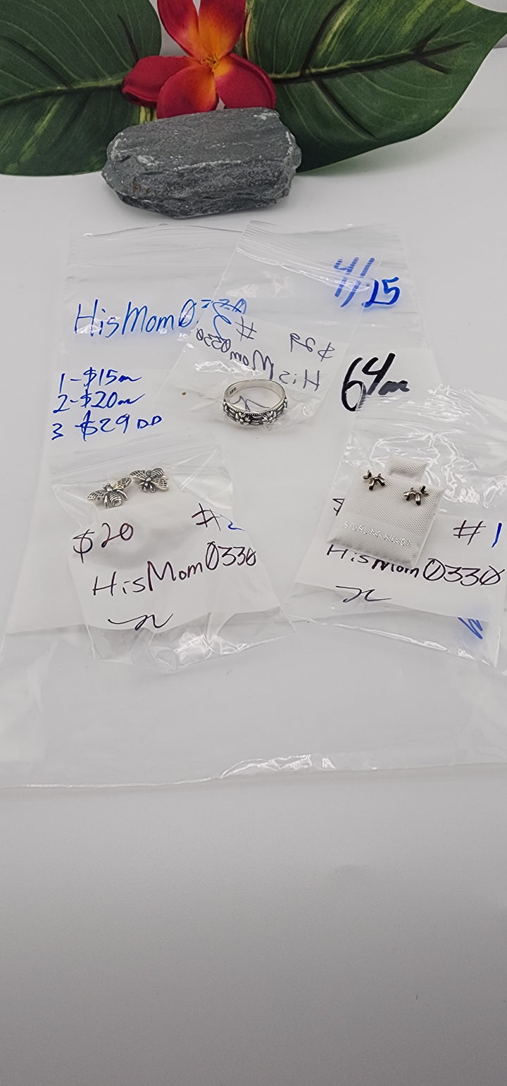 RESERVED FOR: HisMom0330 - 4/25/2025 tiktok Live Show - 3 Sterling Silver Items