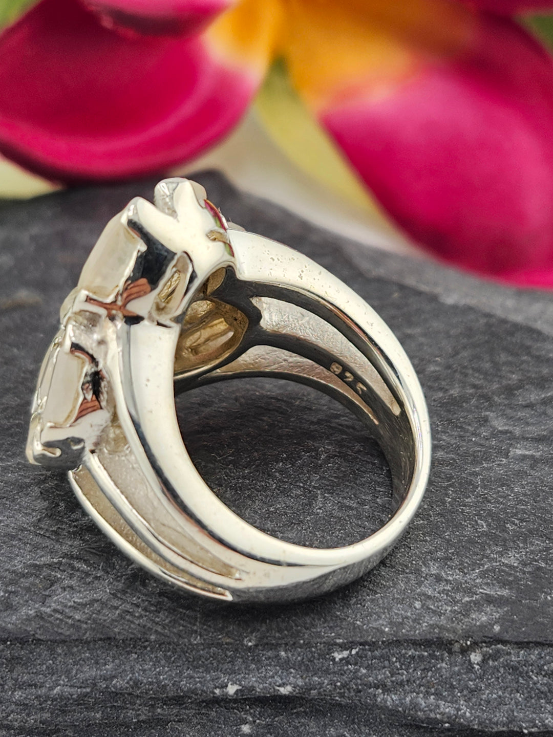 Cluster Moonstone Ring Size 6