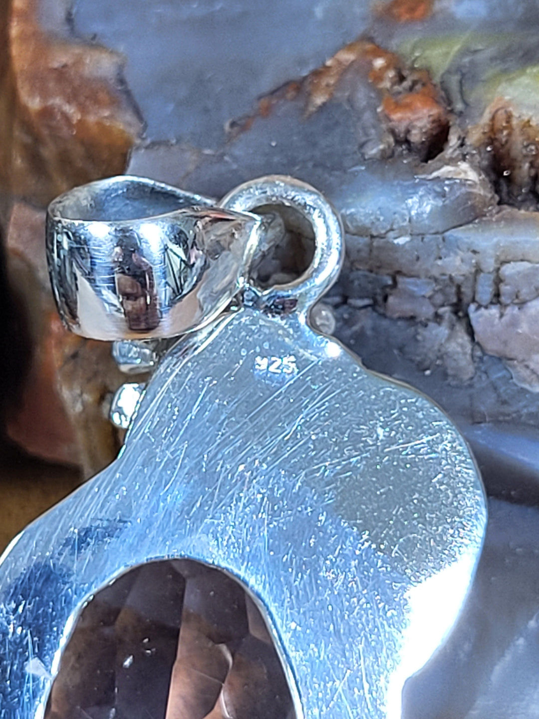 Natural Lavender Quartz 925 Sterling Silver Pendant - 1 3/4"