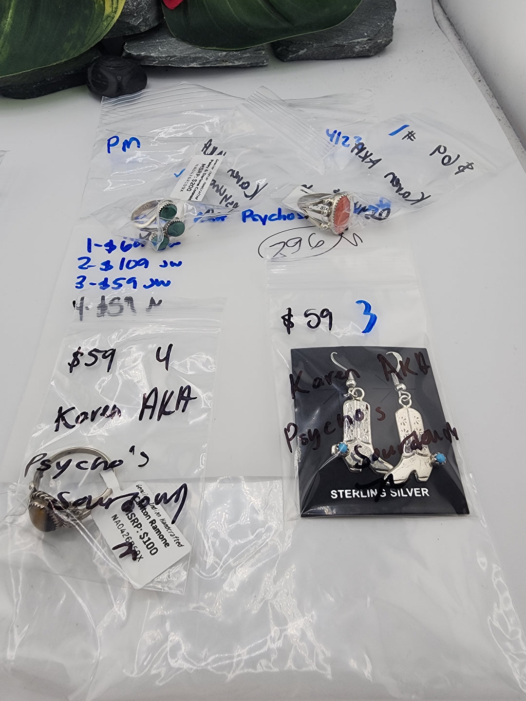 Karen AKA Psycho's Sourdough- 4/23/26 PM -3 925 Sterling Silver Items