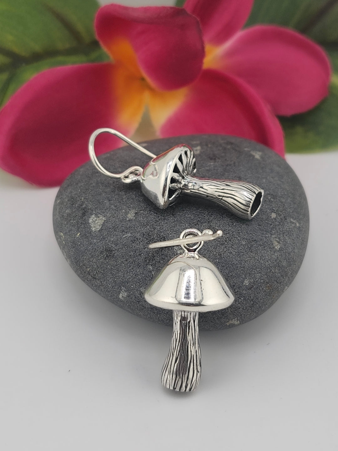 Designer SOMS 925 Sterling Silver Mushroom Earrings
