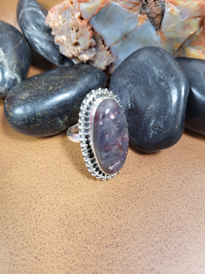 Iolite Sunstone Ring 925 Sterling Silver Size 4 3/4