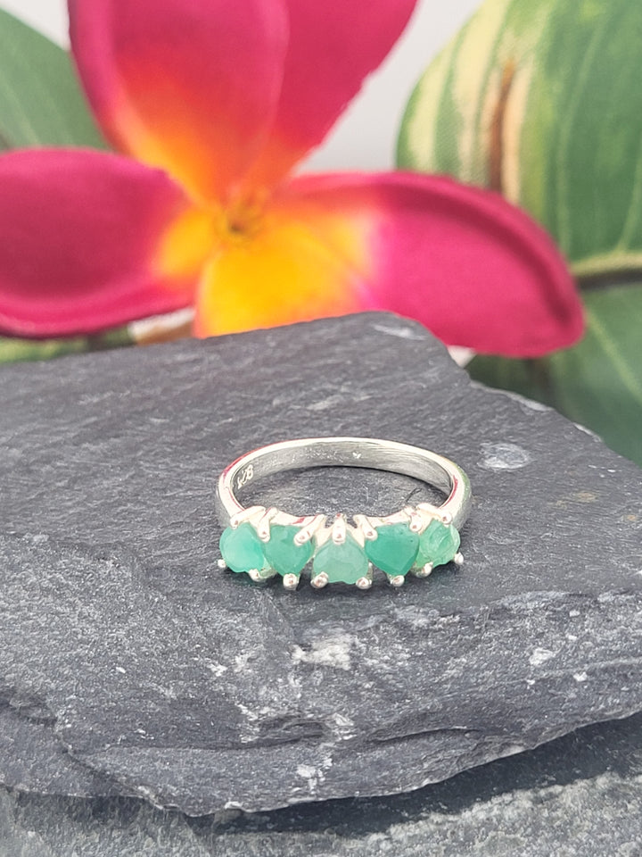 Emerald Heart Ring Size 6