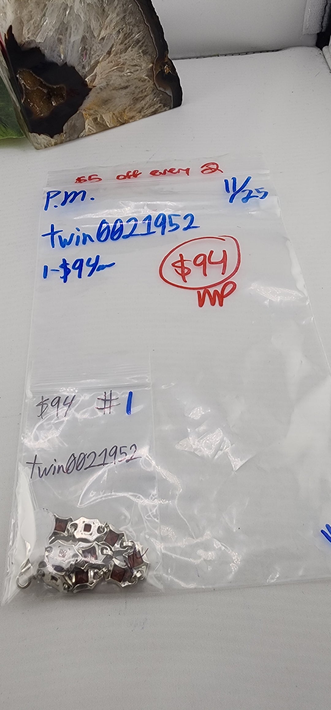 PM SHOW 48HR - RESERVED FOR: twin0021952 - 11/25/2025 tiktok Live Show - 1 Sterling Silver Items
