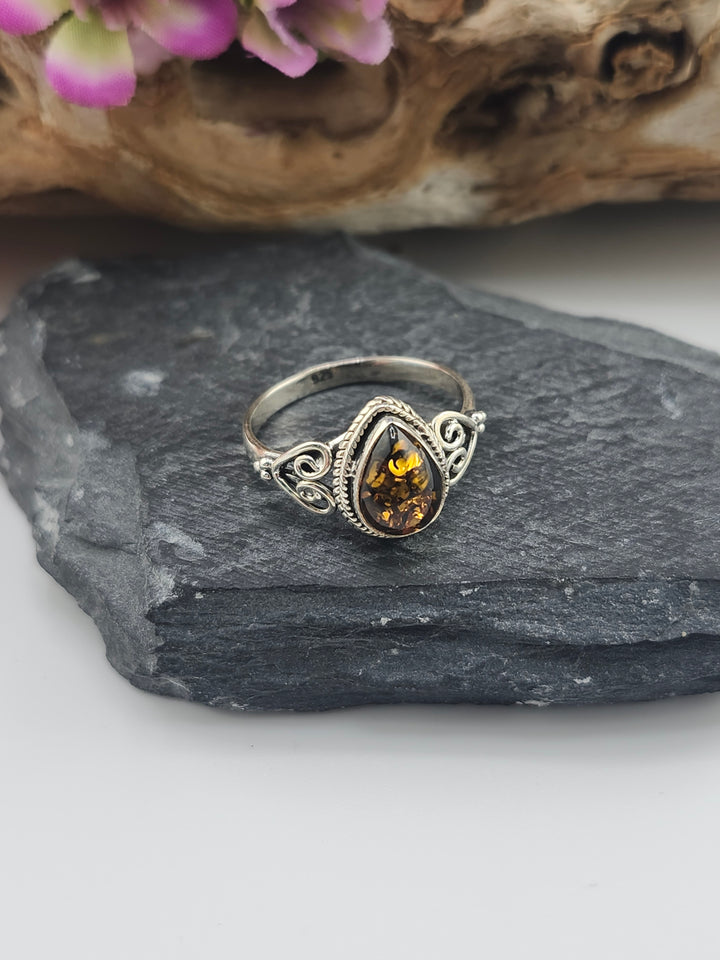 Amber Gemstone Ring
