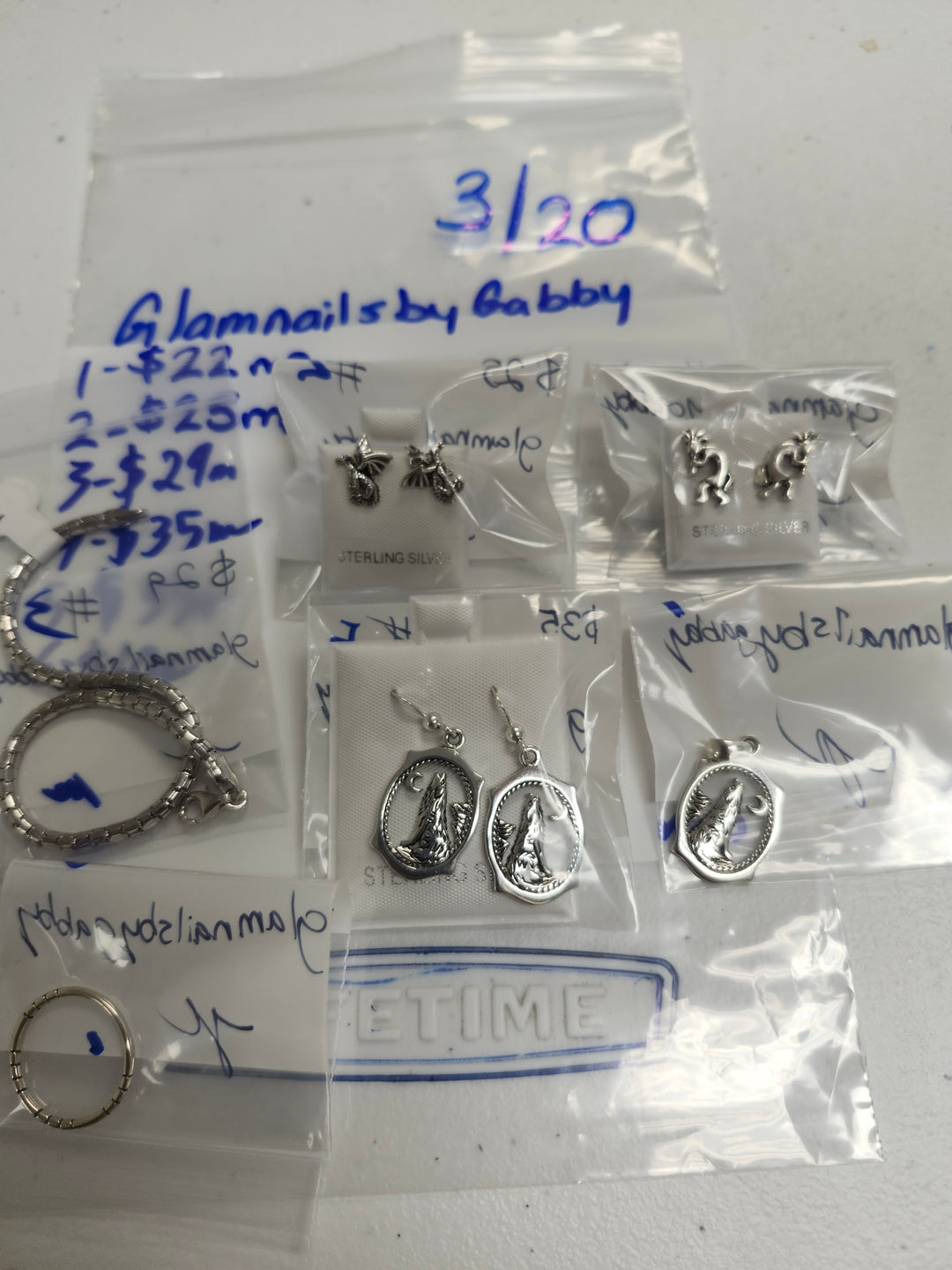RESERVED FOR: glamnailsbygabby - 3/20/2025 Live Show - 7 Sterling Silver Items
