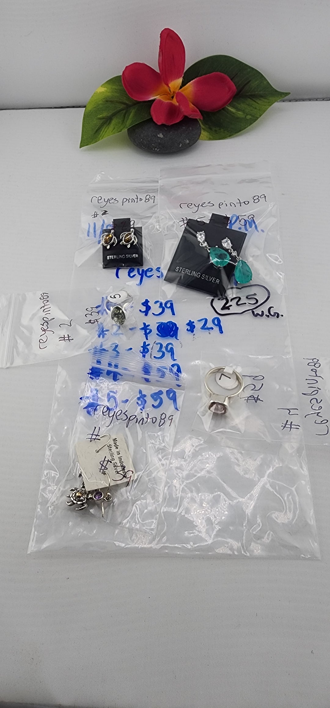 PM SHOW 48HR - RESERVED FOR: reyespinto89 - 11/9/2025 tiktok Live Show - 5 Sterling Silver Items