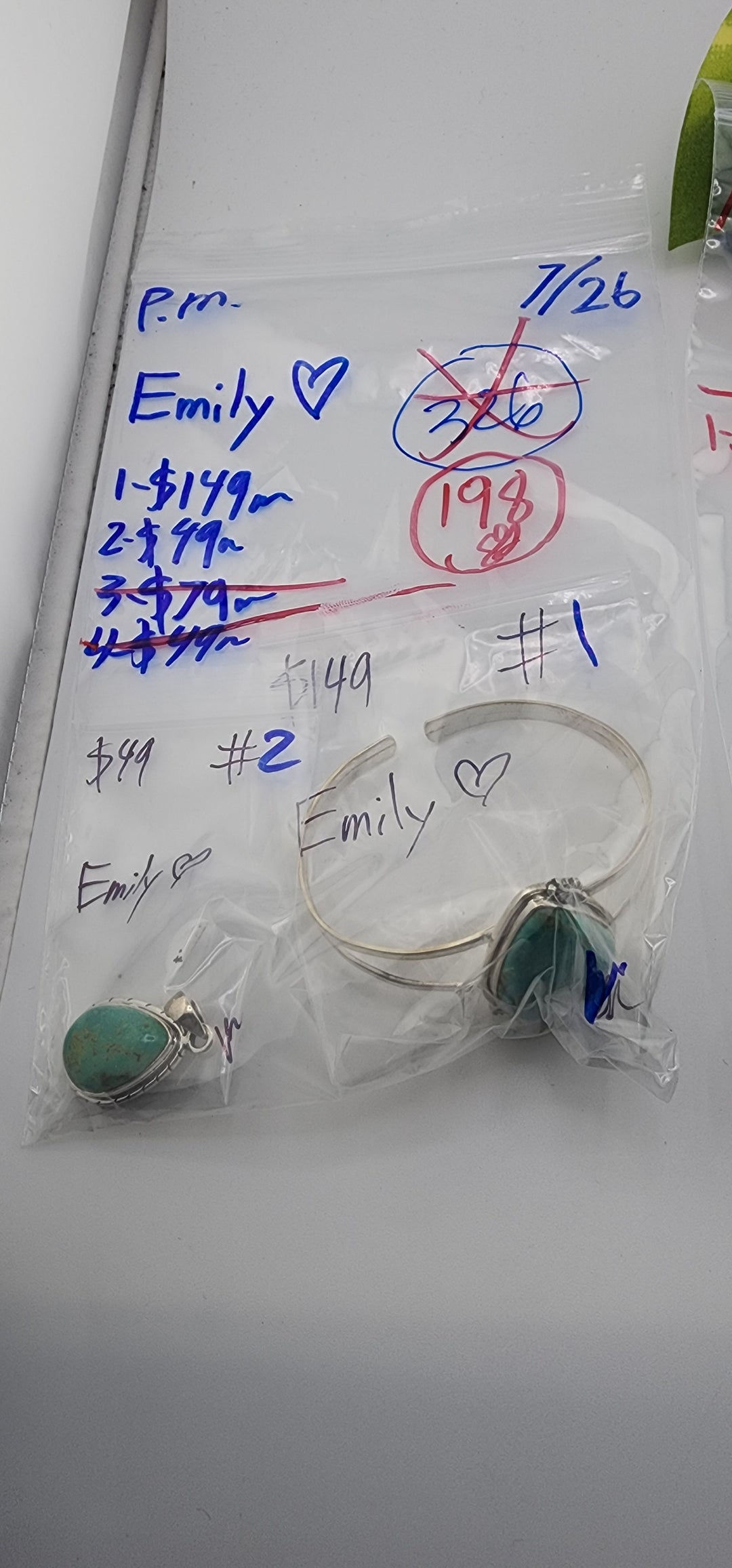 PM SHOW 24HR - RESERVED FOR: Emily💚  - 7/26/2025 FL tiktok Live Show - 2 Sterling Silver Items
