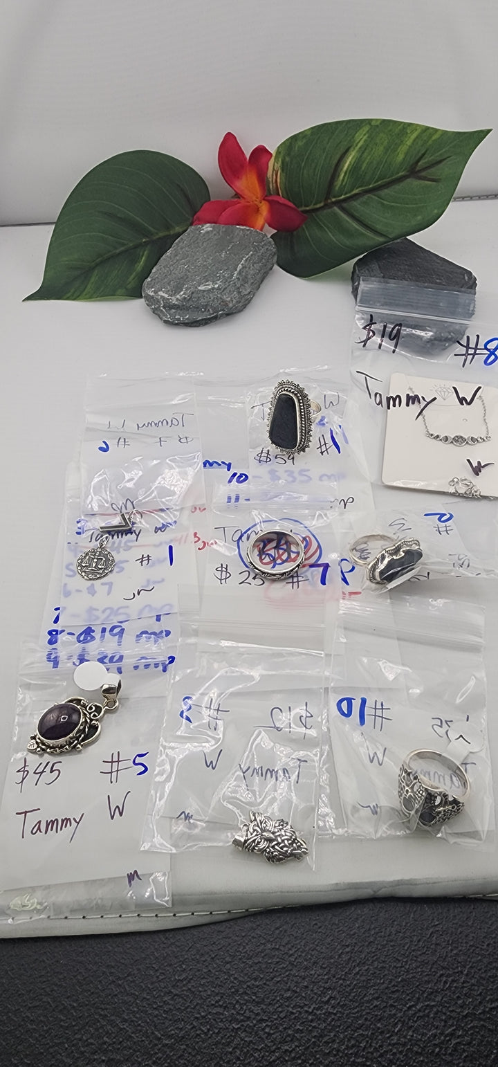 RESERVED FOR: Tammy W- 4/2/2025 Tiktok Live Show - 9 Sterling Silver Items
