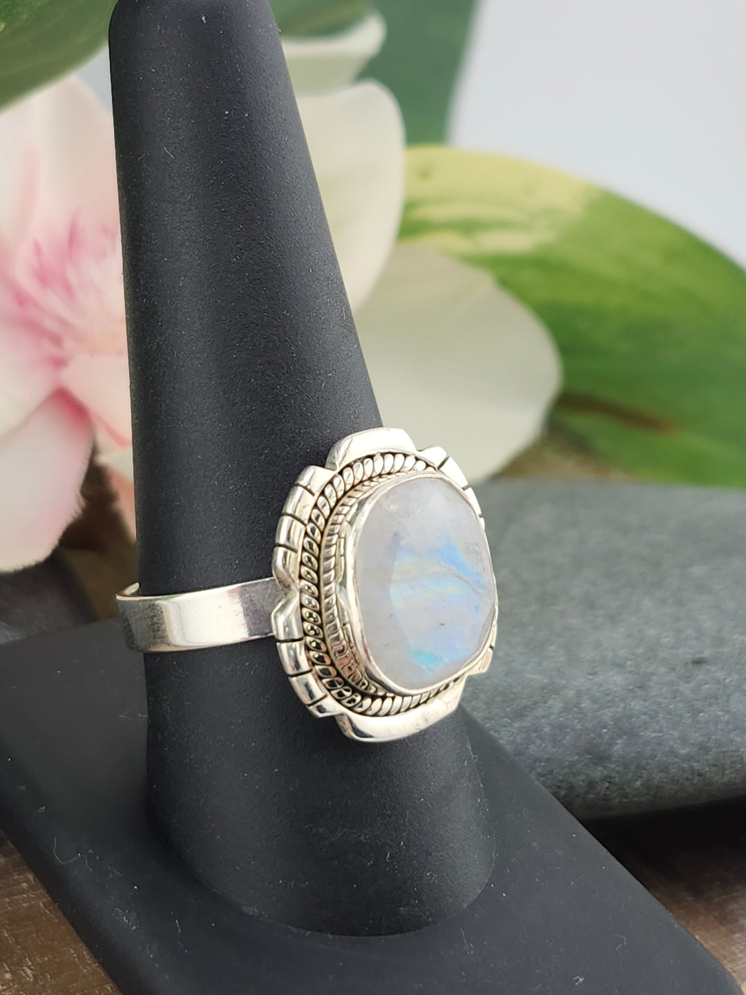 Cut Moonstone Ring Size 10