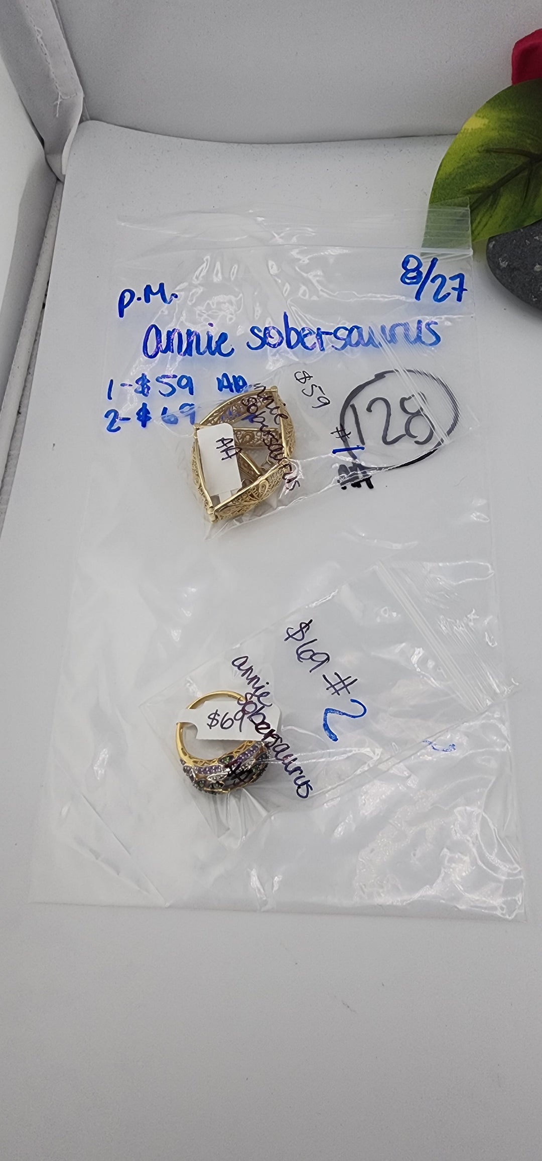 PM SHOW 48HR - RESERVED FOR:  - annie sobersaurus - 8/27/2025 FL tiktok Live Show - 2 Sterling Silver Items