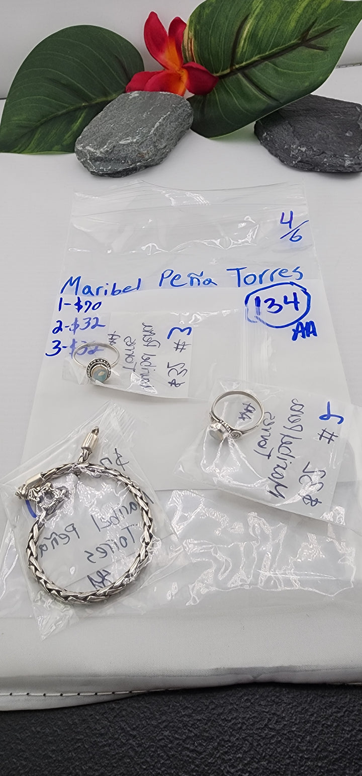 RESERVED FOR: Maribel Peña Torres - 4/6/2025 tiktok Live Show - 3 Sterling Silver Items