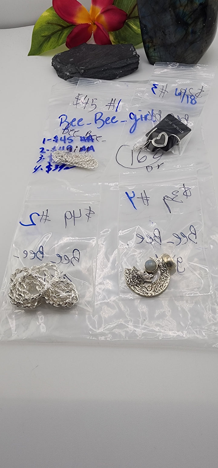 RESERVED FOR: Bee_Bee_girl - 6/18/2025 tiktok Reservation Live Show - 4 Sterling Silver Items