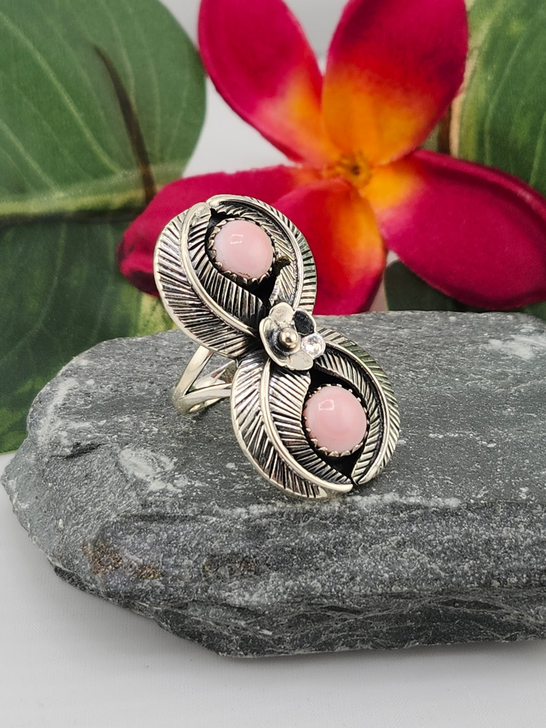 2 Stone Queen Conch Ring Size 7