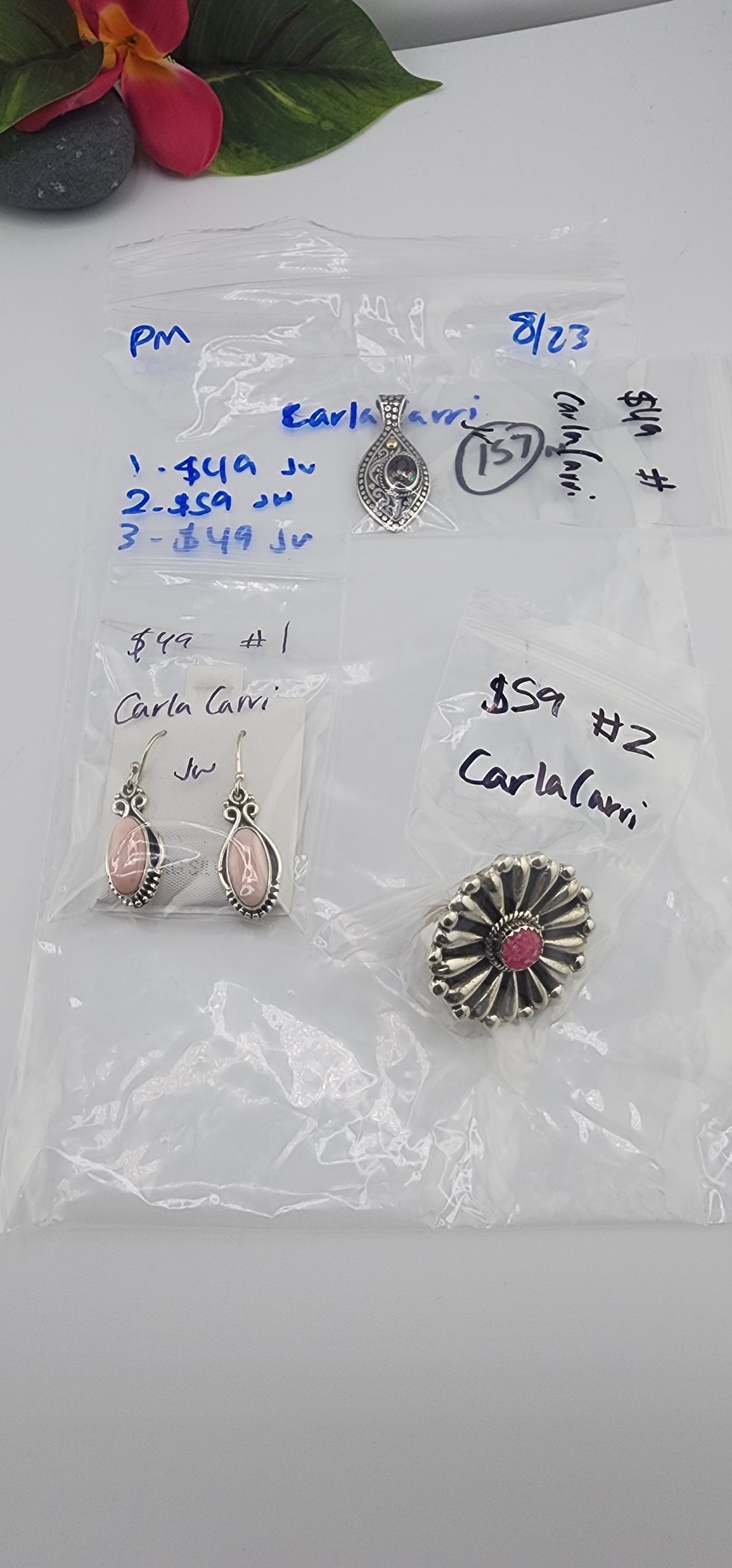 PM SHOW 48HR - RESERVED FOR:  CarlaCarri- 8/23/2025 FL tiktok Live Show - 3 Sterling Silver Items