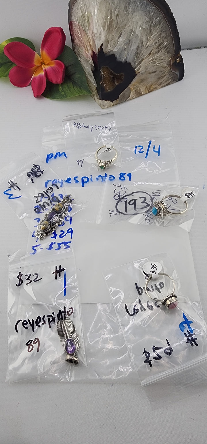 PM SHOW 48HR - RESERVED FOR: reyespinto89 - 12/4/2025 tiktok Live Show - 5 Sterling Silver Items
