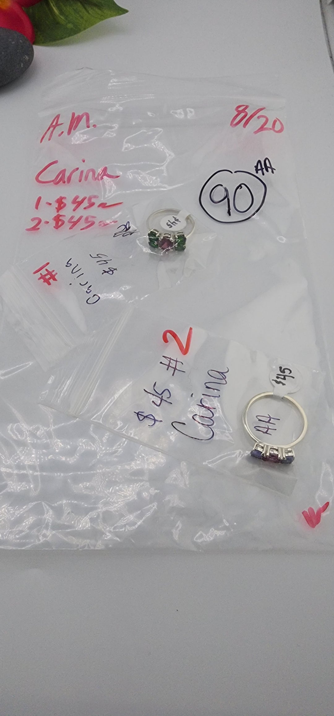 AM SHOW 48HR - RESERVED FOR: Carina - 8/20/2025 FL tiktok Live Show -2 Sterling Silver Items