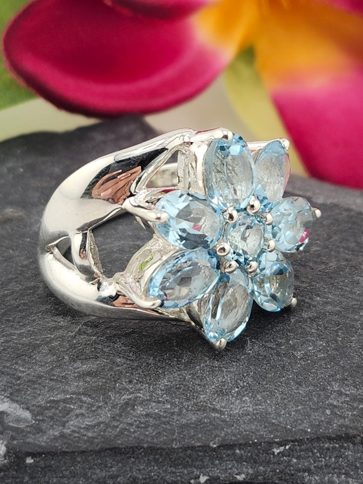 Cluster Topaz Ring Size 7