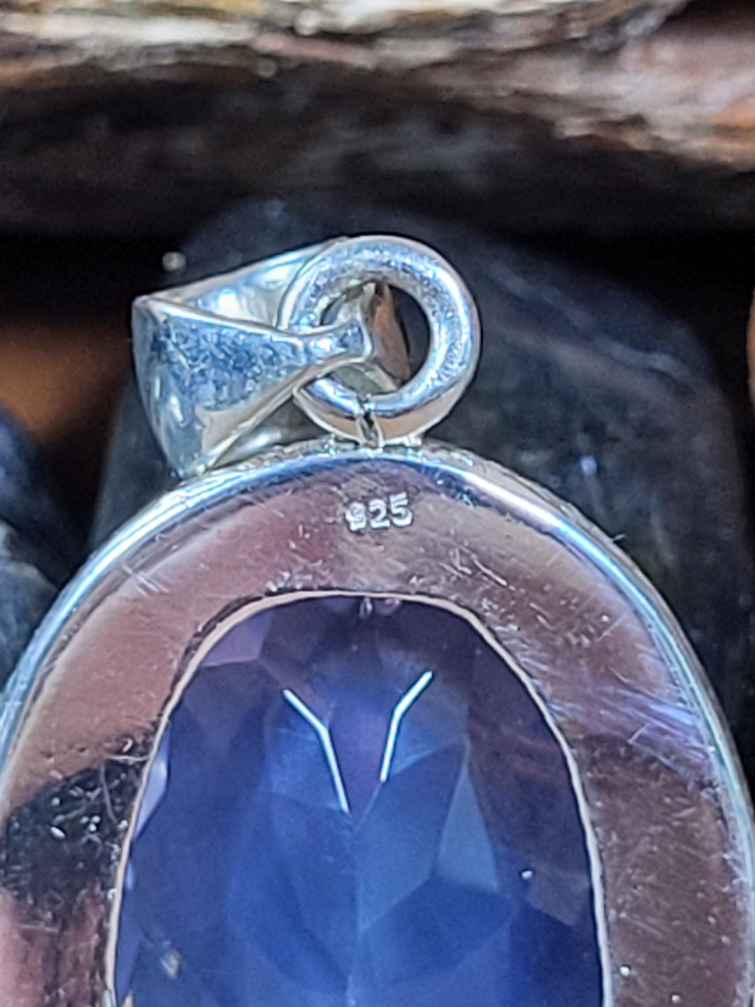 Natural Lavender Quartz 925 Sterling Silver Rose Cut Pendant - 1 1/2"