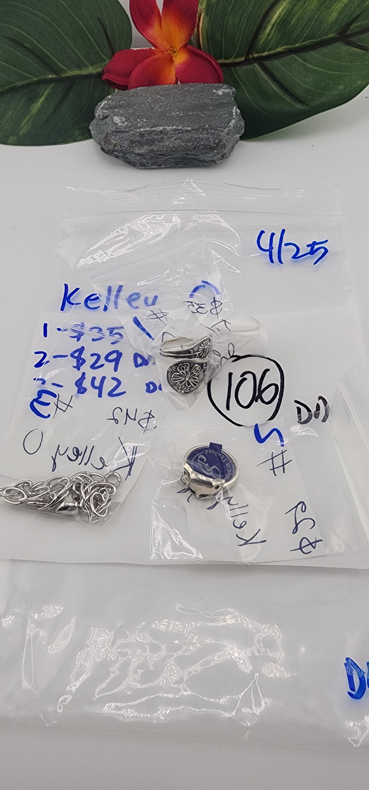 RESERVED FOR:  Kelley O - 4/25/2025 tiktok Live Show - 3 Sterling Silver Items