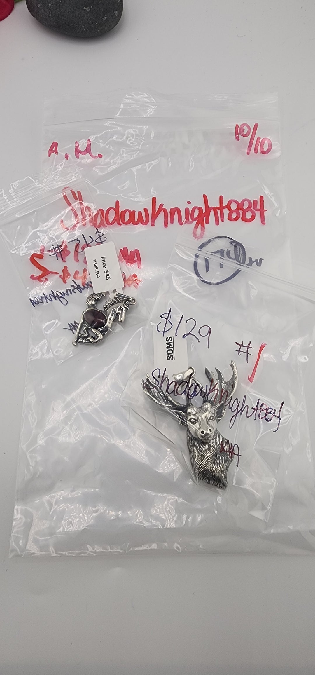 AM SHOW 48HR RESERVED FOR:  Shadowknight884- 10/10/2025 FL tiktok Live Show -2 Sterling Silver Items