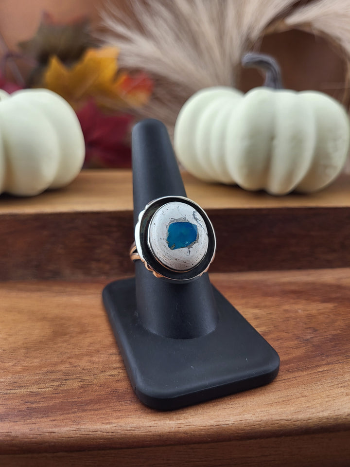 Mexican Matrix Opal in Rhyolite Ring