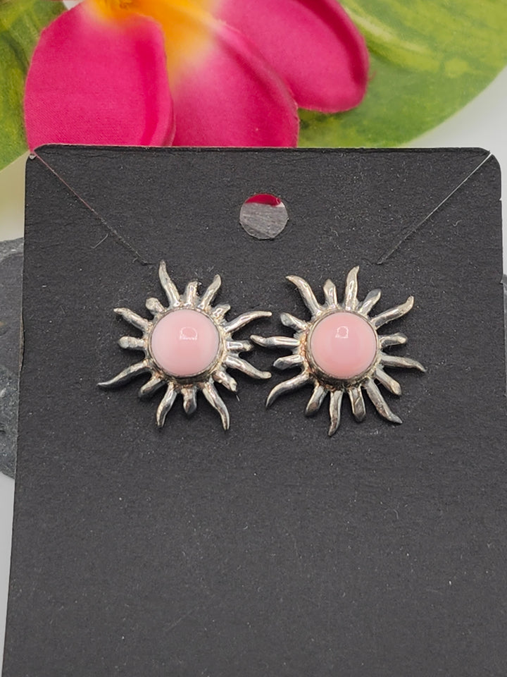 Queen Conch Sun Stud 925 Sterling Silver Earrings