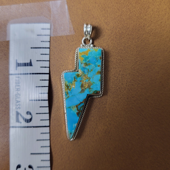 Composite Copper Turquoise 925 Sterling Silver Pendant