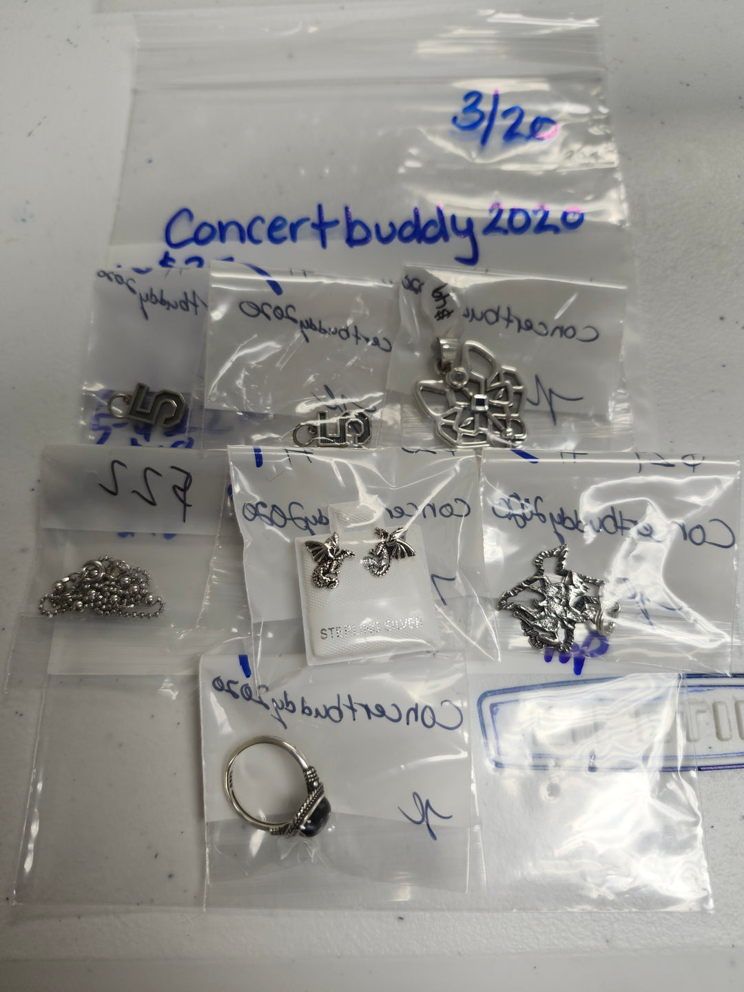RESERVED FOR: Concertbuddy2020  - 3/20/2025 Live Show - 7 Sterling Silver Items