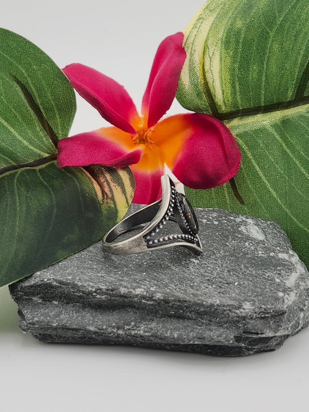 Oxidized Marquee Bumblebee Jasper Ring Size 10.5