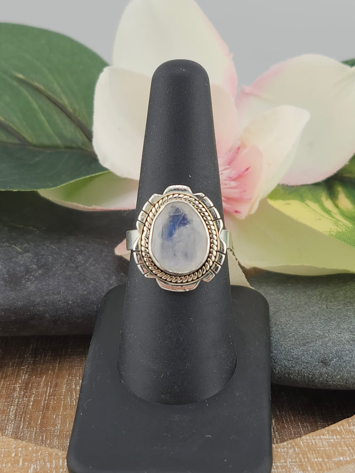 Cut Moonstone Ring Size 8