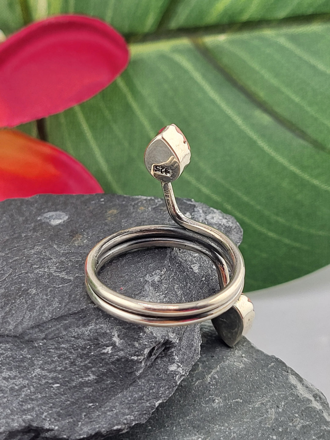 2 Stone Queen Conch Ring Size 8.25