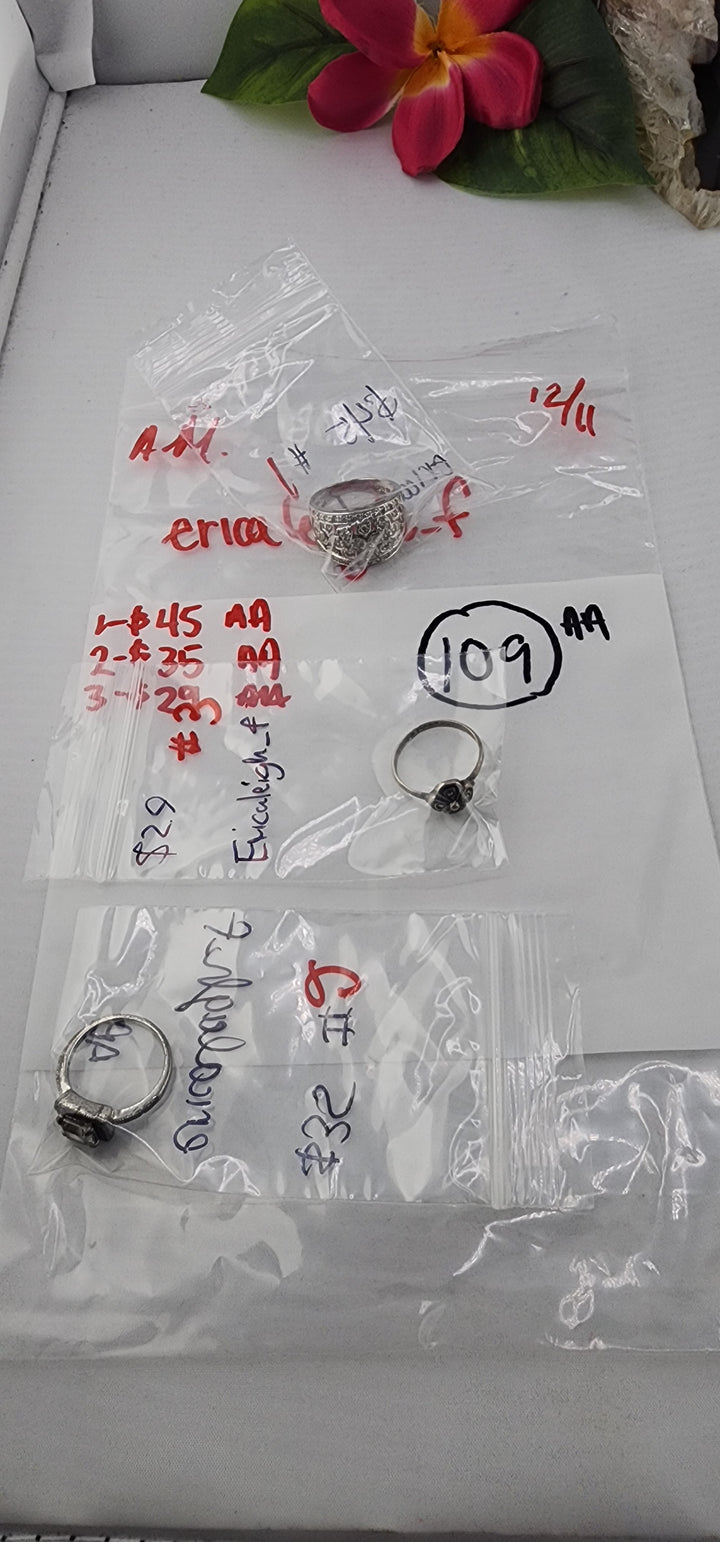 AM SHOW 48HR RESERVED FOR: ericaleigh_f - 12/11/2025 FL tiktok Live Show - 3 Sterling Silver Items