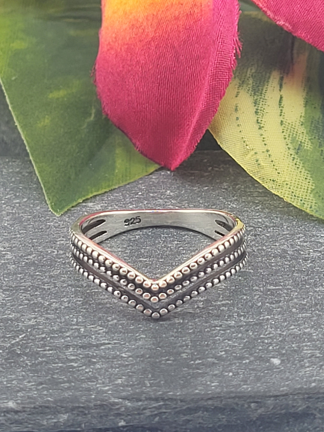 Silver Beaded Ring