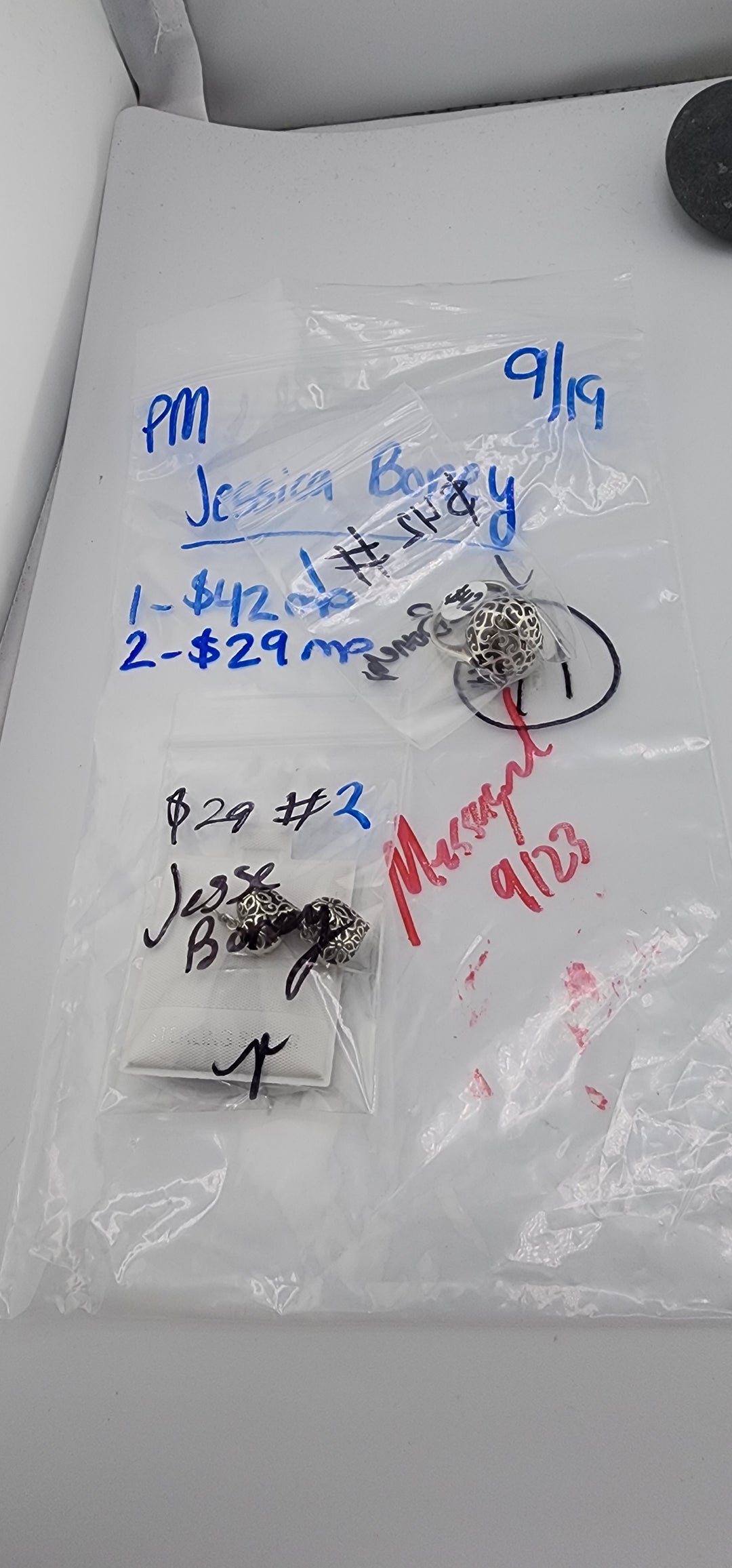 PM SHOW 48HR - RESERVED FOR: Jessica Boney - 9/19/2025 FL tiktok Live Show - 2 Sterling Silver Items